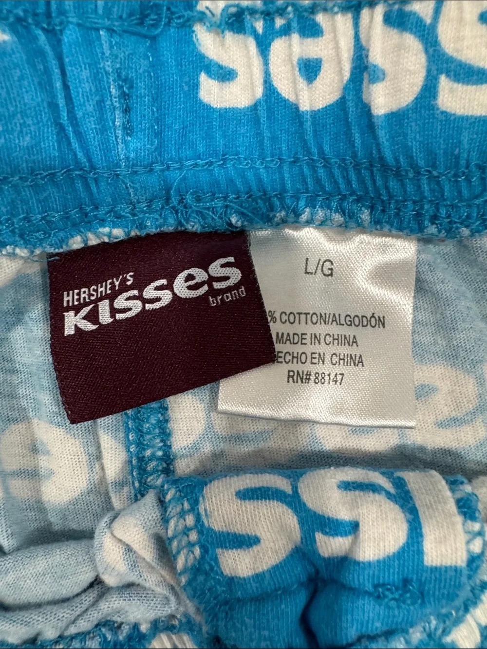 Blue 'KISSES' Print Lounge Joggers - Cozy Drawstring Sweatpants